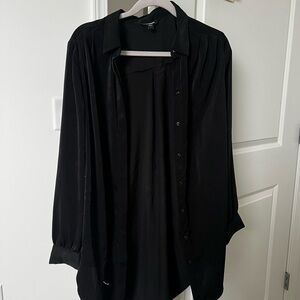 Express Men's Elegant Black Button-Down Shirt